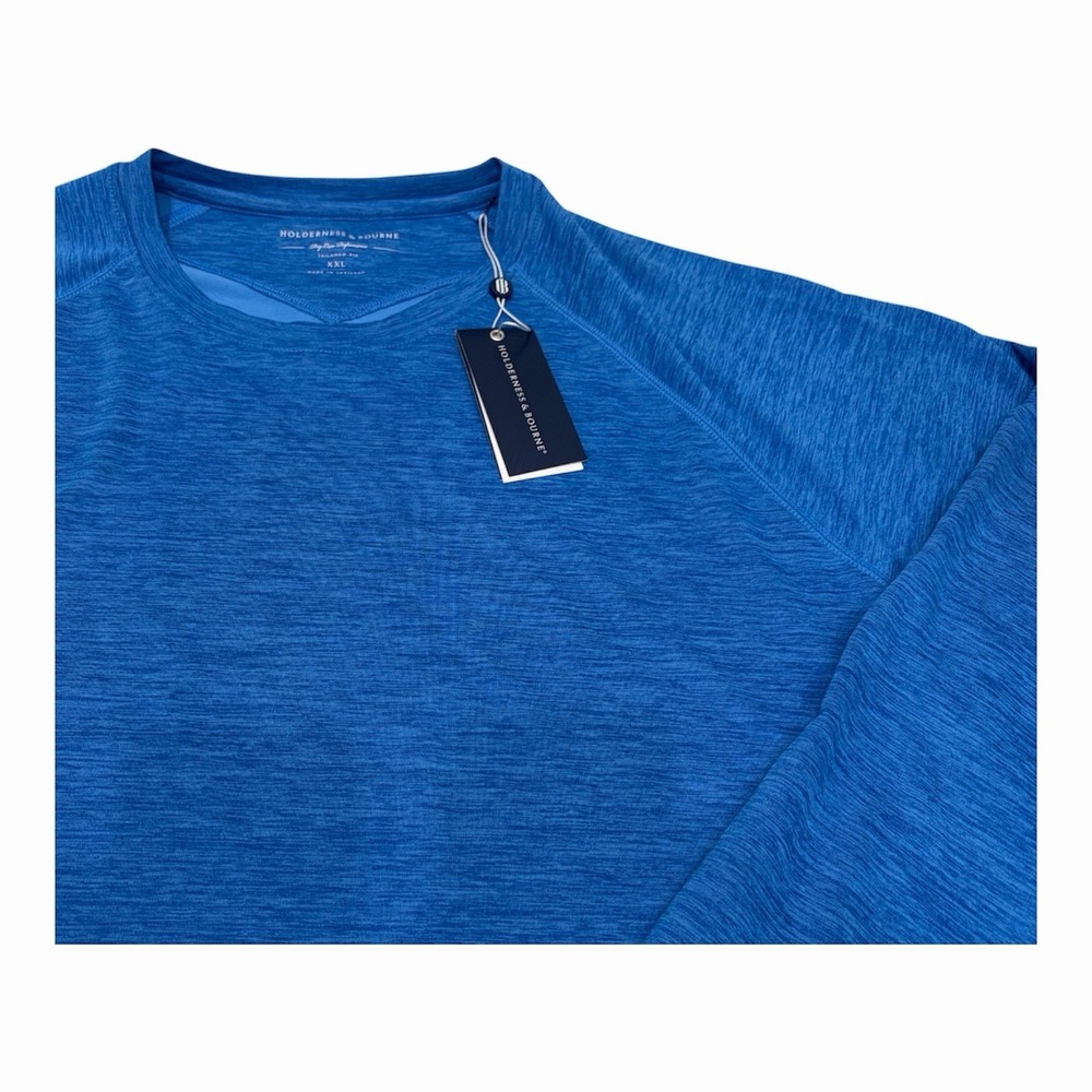 Holderness & Bourne The Laidlay Pullover Mens Golf Heathered Marlin Blue XXL NWT